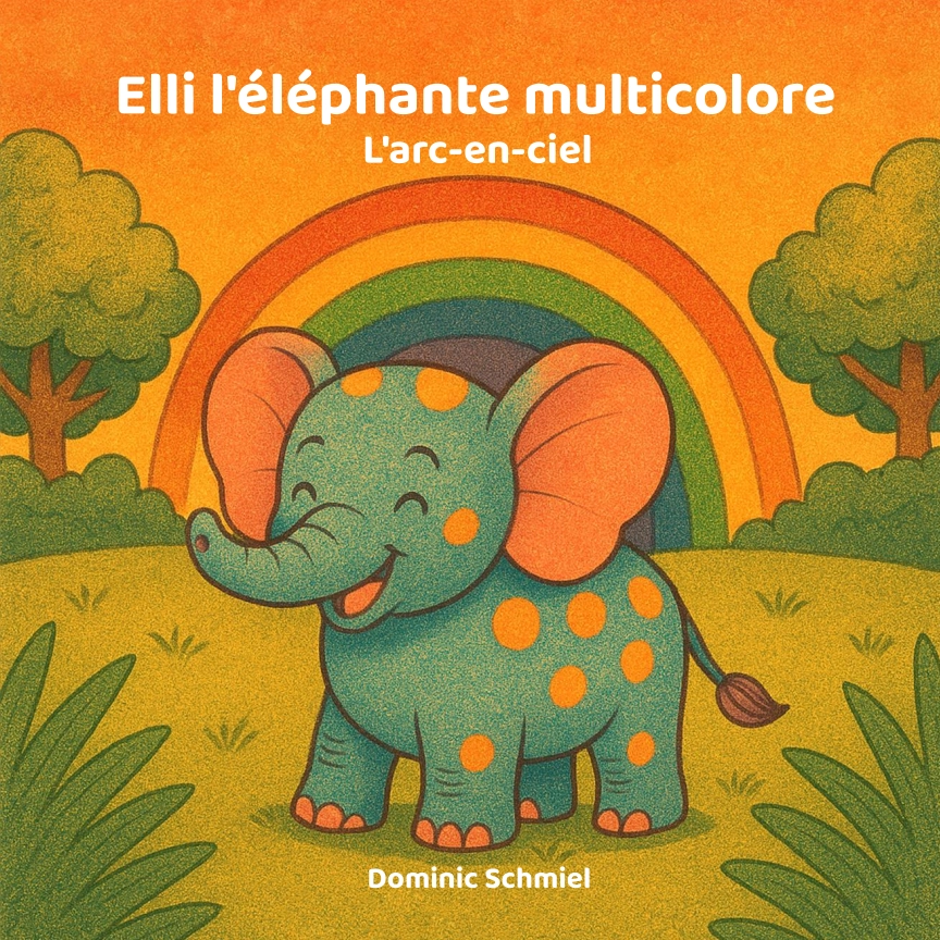 Couverture 'Elli, l'éléphante colorée – L'Arc-en-ciel'